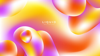 Modern colorful vivid vibrant gradient liquid fluid abstract background with blob shapes