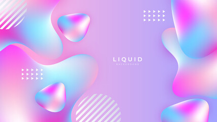 Modern colorful vivid vibrant gradient liquid fluid abstract background with blob shapes