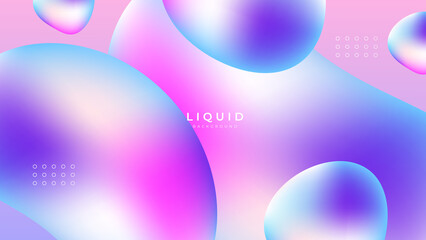 Modern colorful vivid vibrant gradient liquid fluid abstract background with blob shapes