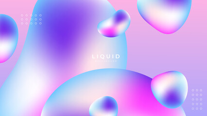 Modern colorful vivid vibrant gradient liquid fluid abstract background with blob shapes