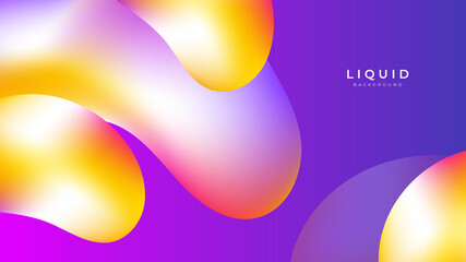 Modern colorful vivid vibrant gradient liquid fluid abstract background with blob shapes