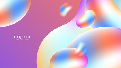 Modern colorful vivid vibrant gradient liquid fluid abstract background with blob shapes