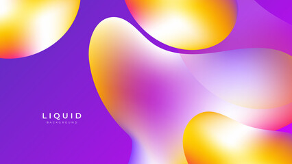 Modern colorful vivid vibrant gradient liquid fluid abstract background with blob shapes