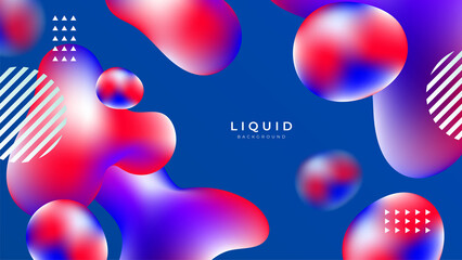 Modern colorful vivid vibrant gradient liquid fluid abstract background with blob shapes
