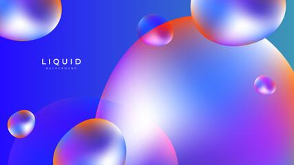 Modern colorful vivid vibrant gradient liquid fluid abstract background with blob shapes