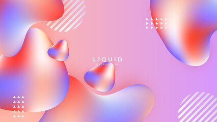 Modern colorful vivid vibrant gradient liquid fluid abstract background with blob shapes