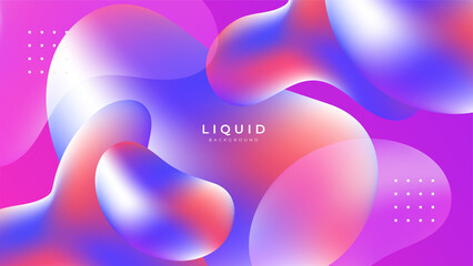 Modern colorful vivid vibrant gradient liquid fluid abstract background with blob shapes