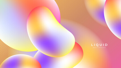 Modern colorful vivid vibrant gradient liquid fluid abstract background with blob shapes