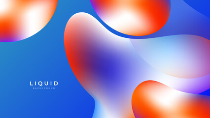 Modern colorful vivid vibrant gradient liquid fluid abstract background with blob shapes