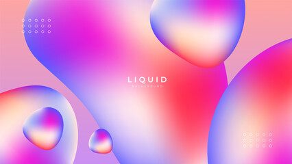 Modern colorful vivid vibrant gradient liquid fluid abstract background with blob shapes