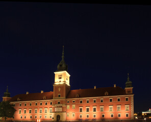 Fototapeta na wymiar Poland, Warsaw 15.06.2022 - Warsaw Old Town by night