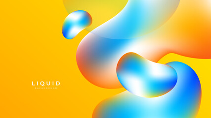 Modern colorful vivid vibrant gradient liquid fluid abstract background with blob shapes