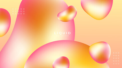 Modern colorful vivid vibrant gradient liquid fluid abstract background with blob shapes