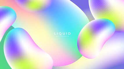 Modern colorful vivid vibrant gradient liquid fluid abstract background with blob shapes