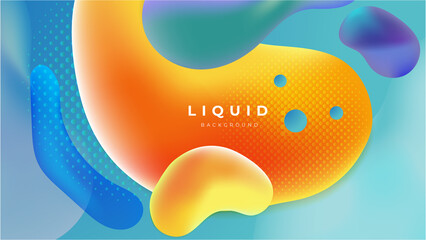 Modern colorful vivid vibrant gradient liquid fluid abstract background with blob shapes