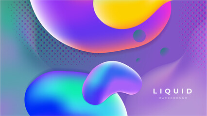 Modern colorful vivid vibrant gradient liquid fluid abstract background with blob shapes