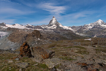View of the Matterhorn Mountain at the Wallis near Zermatt, Switzerland 
