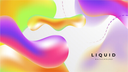 Modern colorful vivid vibrant gradient liquid fluid abstract background with blob shapes