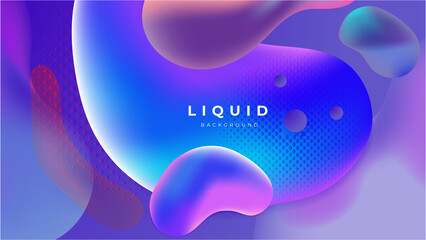 Modern colorful vivid vibrant gradient liquid fluid abstract background with blob shapes