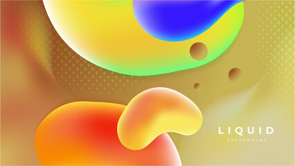 Modern colorful vivid vibrant gradient liquid fluid abstract background with blob shapes