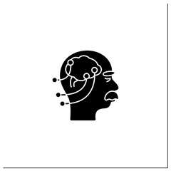 Tests glyph icon. Neurological function testing. Assesses motor,sensory skills, hearing and speech,coordination,balance. Neurologic disorder.Filled flat sign. Isolated silhouette vector illustration
