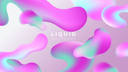 Modern colorful vivid vibrant gradient liquid fluid abstract background with blob shapes