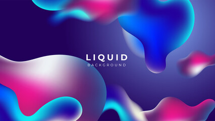 Modern colorful vivid vibrant gradient liquid fluid abstract background with blob shapes