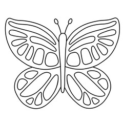 Coloring page - butterfly. Vector outline illustration for children creativity.