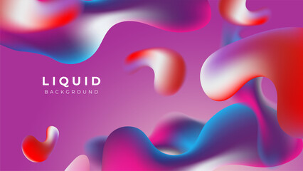 Modern colorful vivid vibrant gradient liquid fluid abstract background with blob shapes