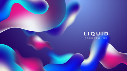 Modern colorful vivid vibrant gradient liquid fluid abstract background with blob shapes