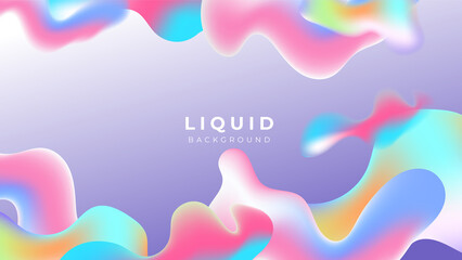 Modern colorful vivid vibrant gradient liquid fluid abstract background with blob shapes
