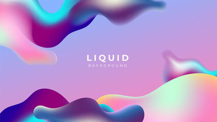 Modern colorful vivid vibrant gradient liquid fluid abstract background with blob shapes