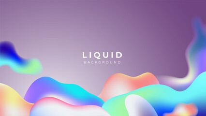 Modern colorful vivid vibrant gradient liquid fluid abstract background with blob shapes