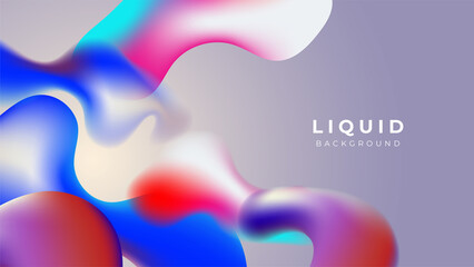 Modern colorful vivid vibrant gradient liquid fluid abstract background with blob shapes