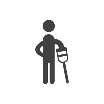 People with disabilities and on crutches illustration Free Vector