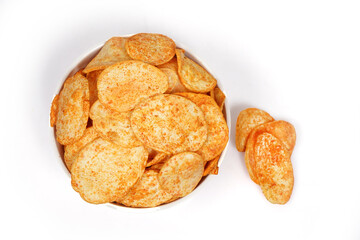 Banana chips are dried, generally crispy slices of bananas. They can be covered with sugar or honey and have a sweet taste in banana wafers