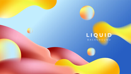 Modern colorful vivid vibrant gradient liquid fluid abstract background with blob shapes