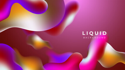 Modern colorful vivid vibrant gradient liquid fluid abstract background with blob shapes