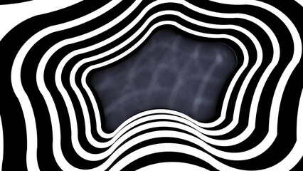 Abstract black and white background curve pattern in design 3d render