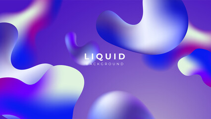 Modern colorful vivid vibrant gradient liquid fluid abstract background with blob shapes