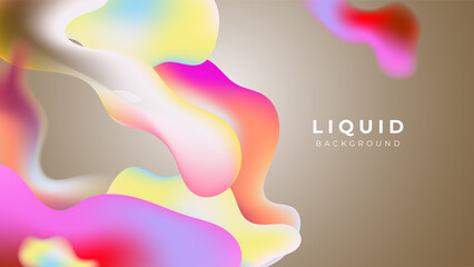 Modern colorful vivid vibrant gradient liquid fluid abstract background with blob shapes