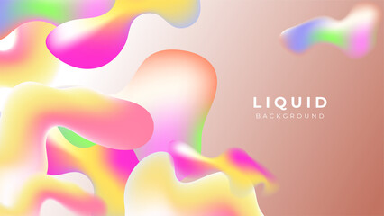 Modern colorful vivid vibrant gradient liquid fluid abstract background with blob shapes
