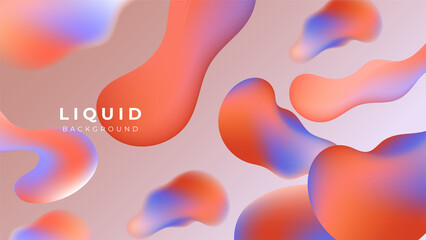 Modern colorful vivid vibrant gradient liquid fluid abstract background with blob shapes
