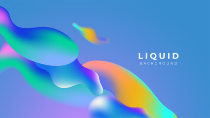 Modern colorful vivid vibrant gradient liquid fluid abstract background with blob shapes