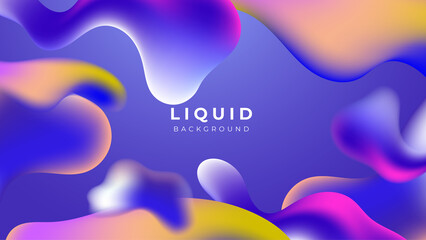 Modern colorful vivid vibrant gradient liquid fluid abstract background with blob shapes