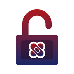 bandage padlock logo gradient design template icon