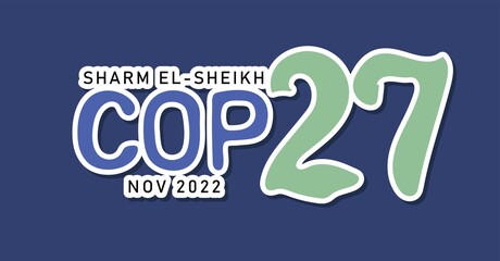 Template for COP 27 2022 in  Sharm El-Sheikh in November 2022. International climate summit banner. Global Warming. Vector illustration
