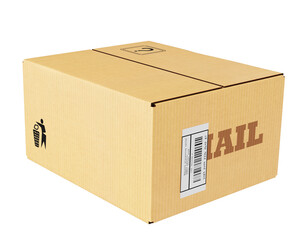 Mail package on a white background. 3d illustration