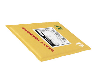 Mail package on a white background. 3d illustration