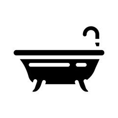 bath or shower glyph icon vector. bath or shower sign. isolated symbol illustration